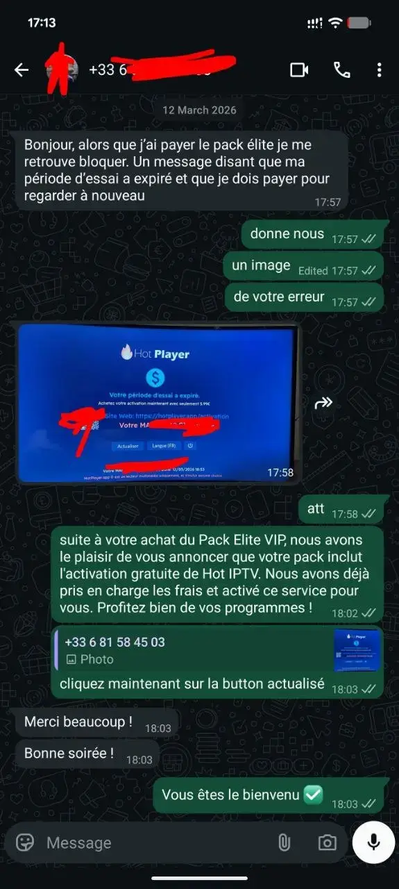 Avis client WhatsApp 1